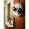 Black and White Poinsettia Wreath, Mesh Christmas Door Wreath, Modern Holiday Decor, Winter Front Door Wreath
