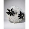 Black and White Poinsettia Wreath, Mesh Christmas Door Wreath, Modern Holiday Decor, Winter Front Door Wreath