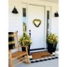 Bee Heart Wreath: Black Yellow Farmhouse Door Decor (16 Inch)