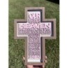 Pink Faith Cross for Survivors – Lord's Prayer Layered Wood Decor | Breast Cancer Awareness Gift